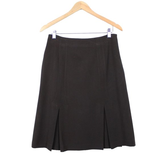 Cleo Brown Pleated Midi Skirt - Picture 1 of 13